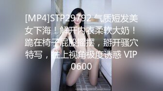 [MP4]STP29792 气质短发美女下海！解开内衣柔软大奶！跪在椅子屁股摇摆，掰开骚穴特写，往上视角极度诱惑 VIP0600