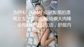 [MP4/ 359M] 皮肤黝黑的漂亮女友，露脸出镜骑乘大肉棒，全程都是女友在动，舒服内射！